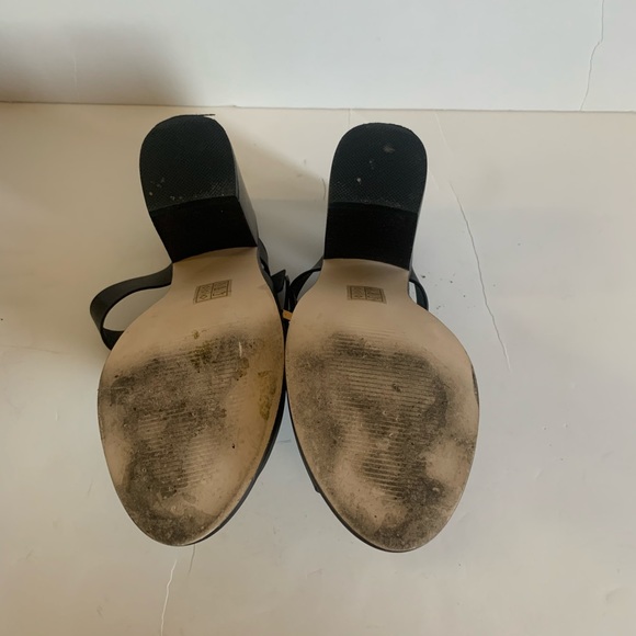 ASOS Hendon Black Slip On Mules Gold Buckle - Picture 6 of 7